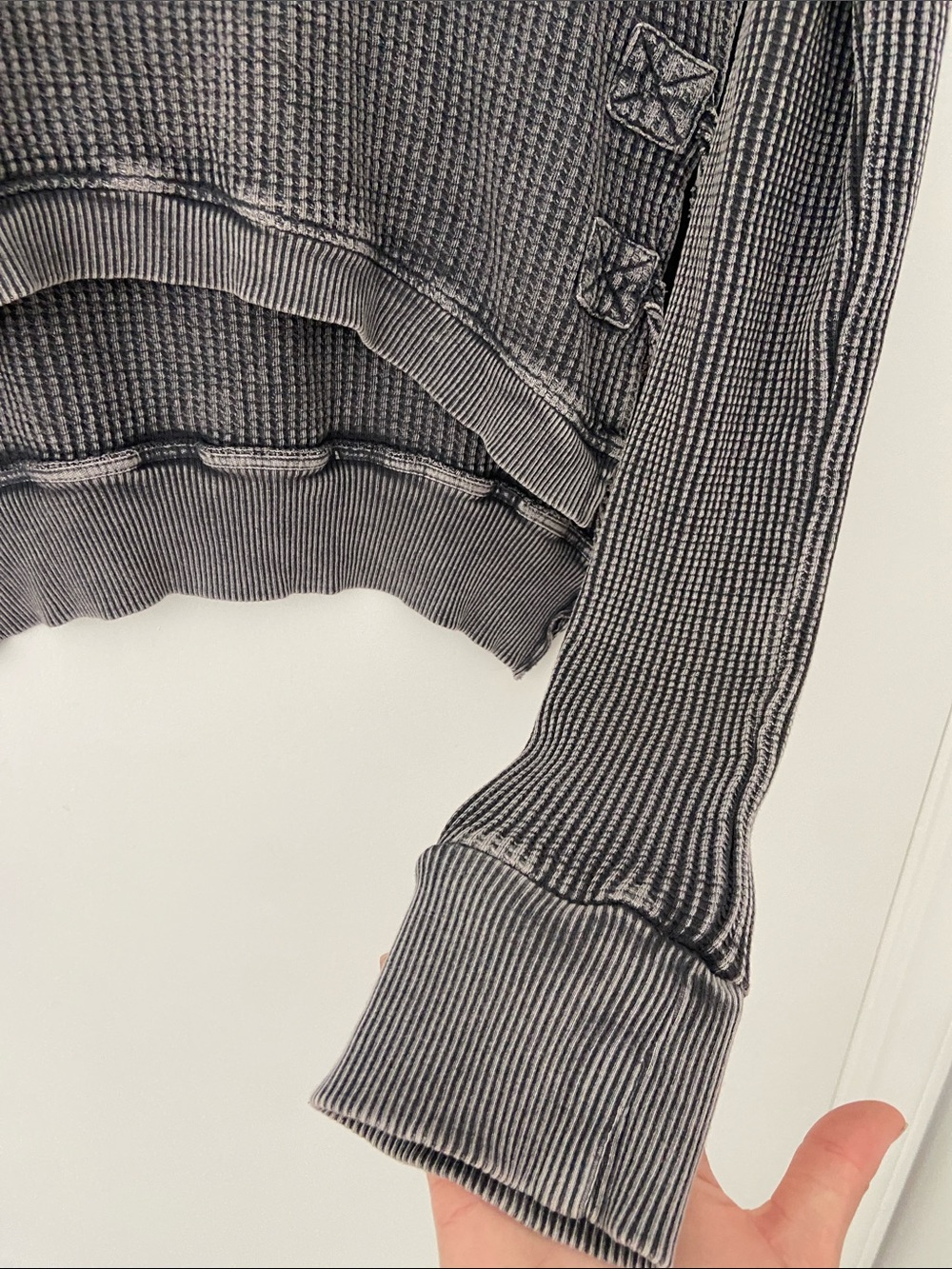 Free People Waffle Knit Long Sleeve Top - Picture 5 of 9